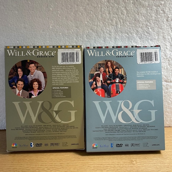 Will & Grace DVD Set The Complete Seasons 1 & 2 4 DVDs Season w/ Extra Features - Picture 2 of 2